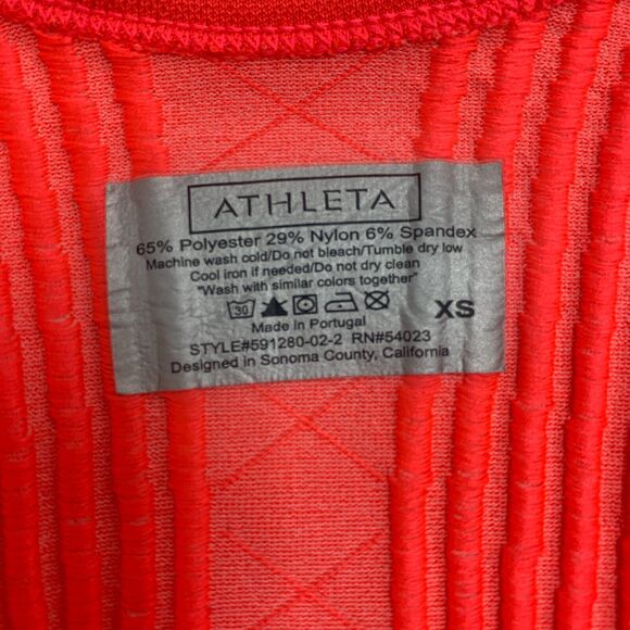 Athleta Finish Fast Line Tank Top Womens XS Extra Small Flame Racerback Ruched - Picture 8 of 11